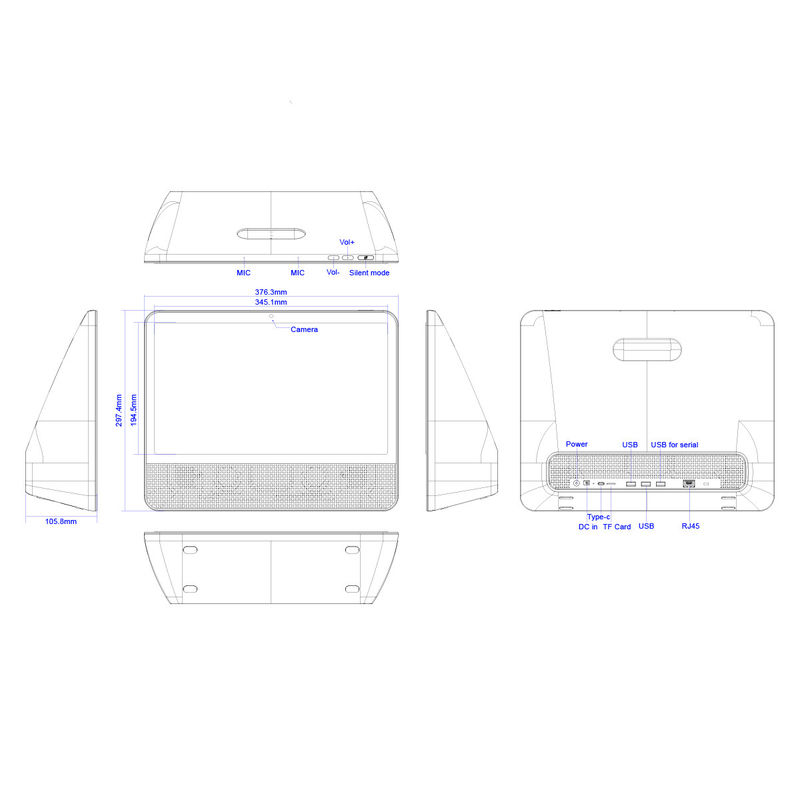 Señalización elegante negra blanca de Digitaces de la pantalla táctil de la caja acústica de 15.6inch Android
