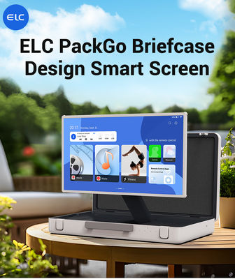 ELC PackGO portátil de 27 pulgadas maletín diseño pantalla táctil sistema Android Smart TV pantalla para acampar