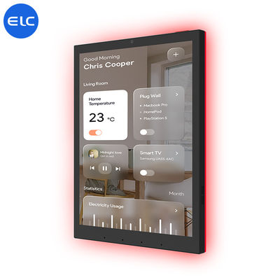 Pantalla táctil LCD POE gratuita Android 13 Productos para el hogar inteligente con barra de luz LED