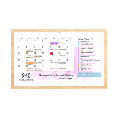 Instalado en la pared RK3588S2 Mu-MIMO de marco ultra estrecho en WiFi 6E Tablet Android 13 Tableta de tiempo para calendario