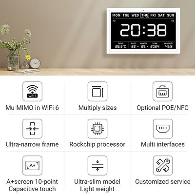 Tableta de pantalla táctil ultra delgada Smart Home Timing Tablet WiFi 6 con Mu-MIMO para visualización de horarios de calendario