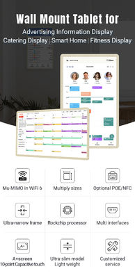 Calendario de pared electrónico ultra delgado pantalla táctil Smart Calendar pantalla de pared WiFi 6 con Mu-MIMO