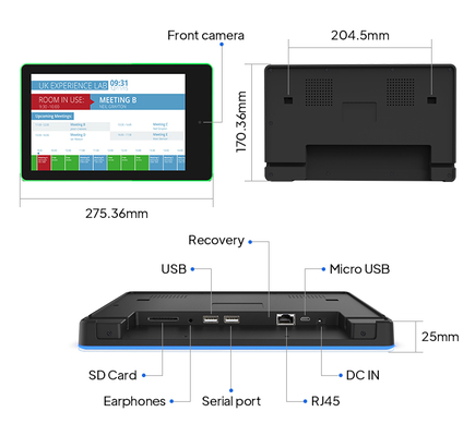Tableta para sala de reuniones Android POE de 10.1 pulgadas con Quad Core RK3288