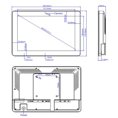 Tableta de pantalla digital táctil Android 11 para sala de reuniones con barra de luz LED NFC