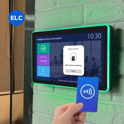 Tableta de pantalla digital táctil Android 11 para sala de reuniones con barra de luz LED NFC