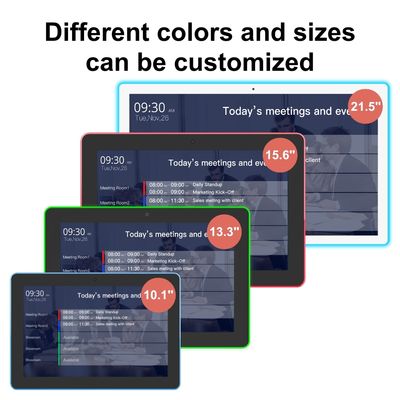 Tableta de pantalla digital táctil Android 11 para sala de reuniones con barra de luz LED NFC