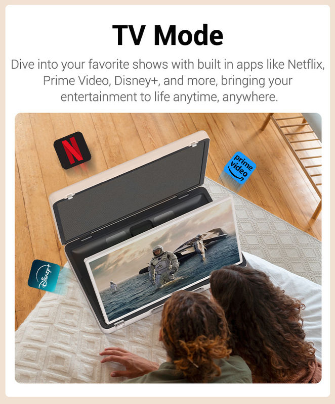 ELC PackGO portátil de 27 pulgadas maletín diseño pantalla táctil sistema Android Smart TV pantalla para acampar