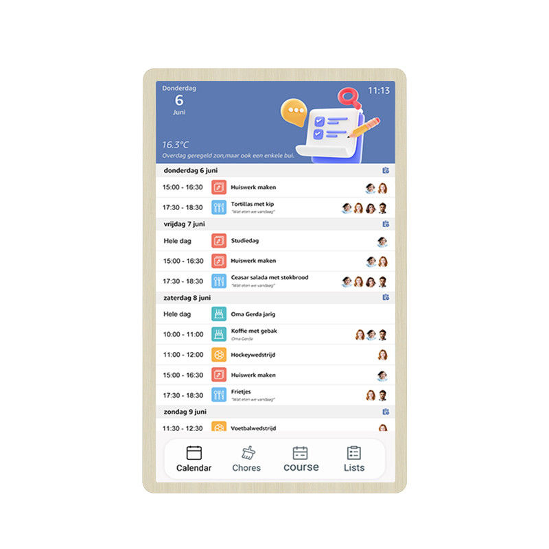 Nuevo diseño RK3576 Android 13 calendario inteligente de la familia digital de pared calendario de calendario de lista de verificación de la pantalla