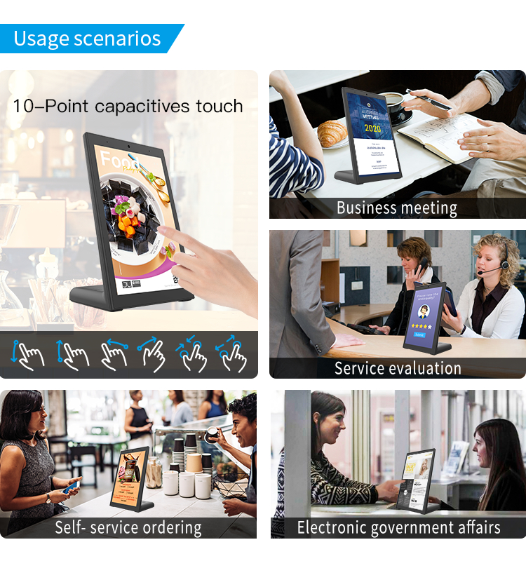 Pantalla táctil Android en forma de L de 10.1'' RK3568 Quad core cortex A55 Señalización digital vertical para pantallas de menú de restaurantes