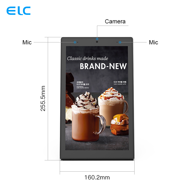 Pantalla táctil de menú para tableta Android de 10 pulgadas en forma de L, capacitiva, POE RJ45 NFC Cámara