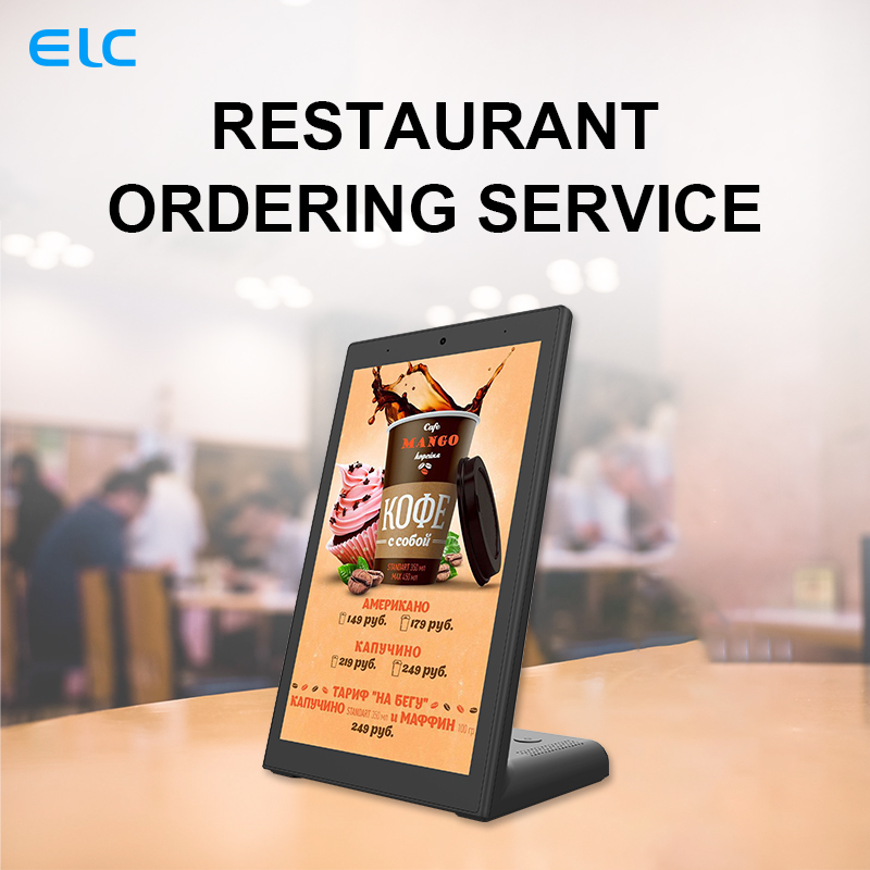 Señalización de retroalimentación del cliente de Android Android 10.0 Señalización digital en forma de L Tabletas de restaurante 10 pulgadas menú pantalla de menú de la tableta menú del restaurante