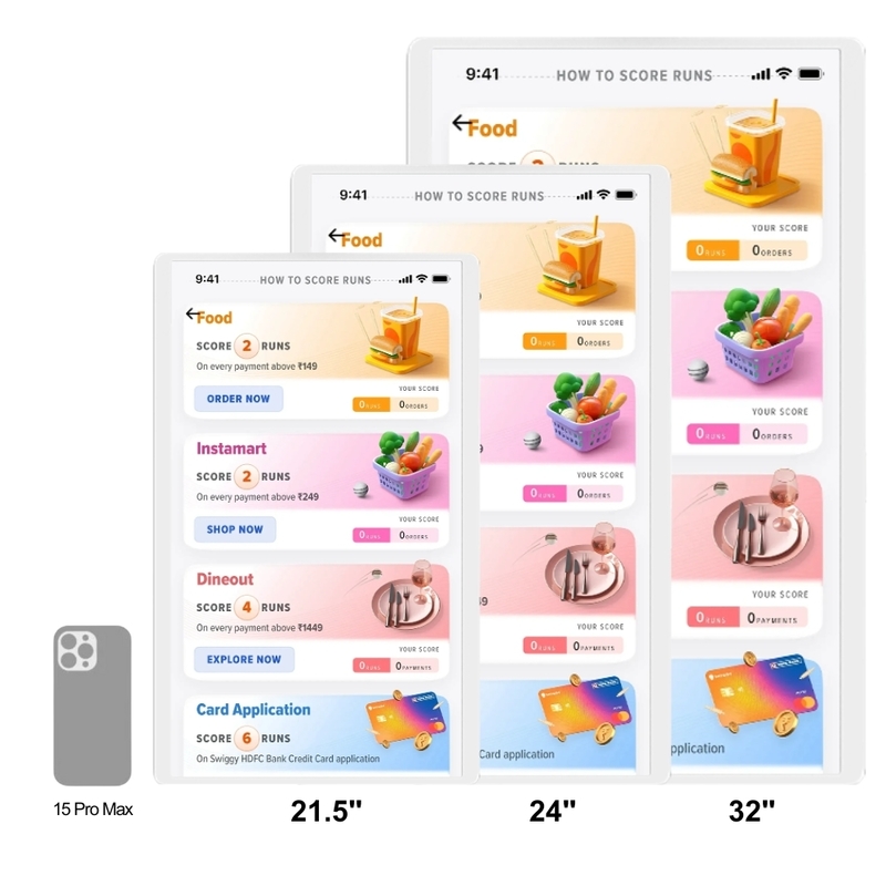 Pantalla de visualización de cocina (KDS) Sistema NFC Sistema de punto de venta (POS) Monitor de visualización de pedidos de cocina Android 13 Pantalla de gestión de menú ELed KDS