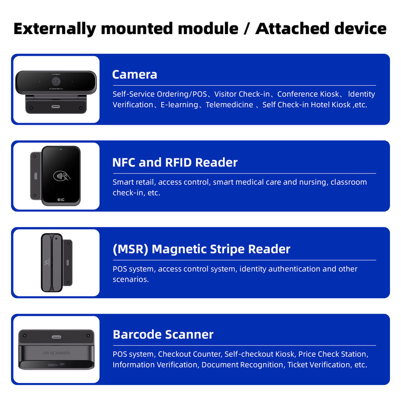Máquina de pedidos de autoservicio de 15 pulgadas, señalización digital metálica, quiosco de pedidos para restaurantes, pantalla de cocina