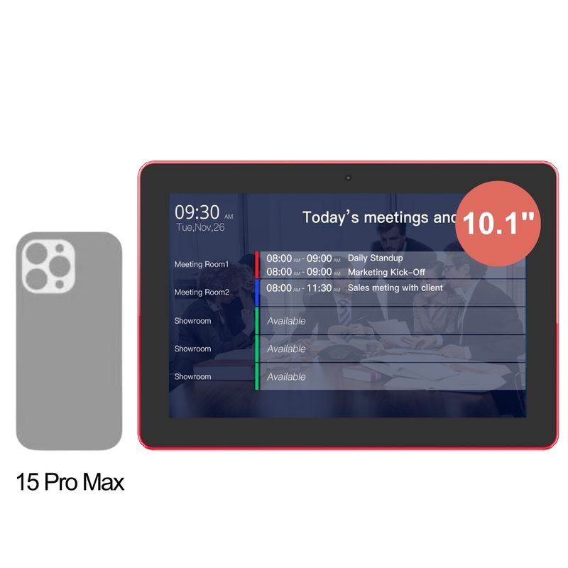 Tableta de pantalla digital táctil Android 11 para sala de reuniones con barra de luz LED NFC