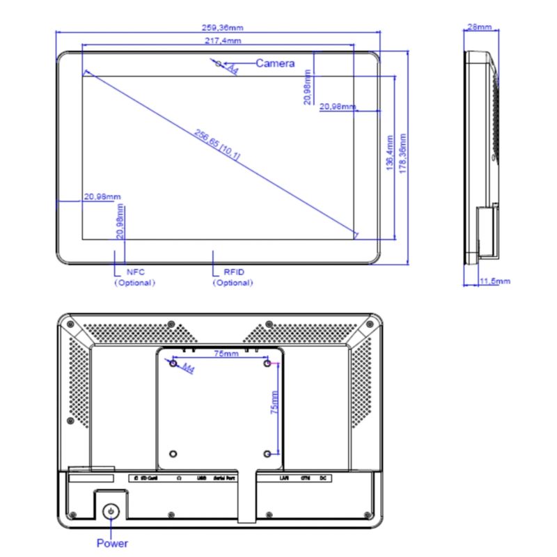 Tableta de pantalla digital táctil Android 11 para sala de reuniones con barra de luz LED NFC