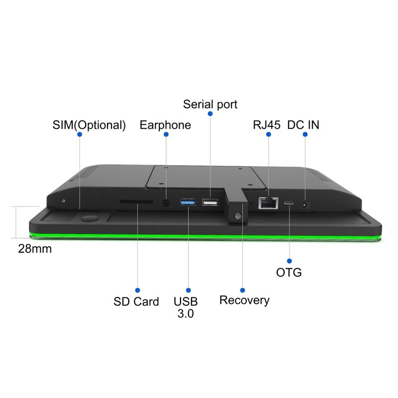 Tableta de pantalla digital táctil Android 11 para sala de reuniones con barra de luz LED NFC