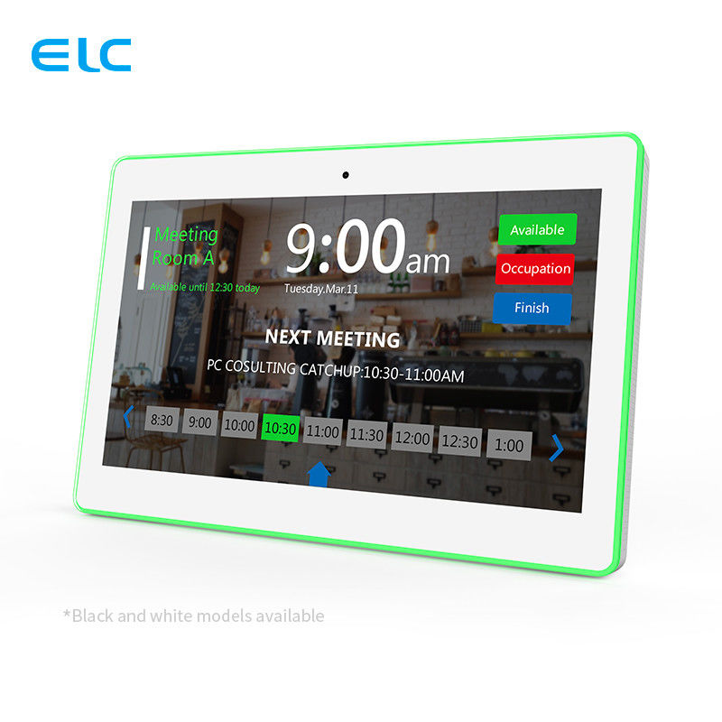 10.1 pulgadas POE Android 11 Tableta de sala de reuniones con pantalla táctil LED barra de luz