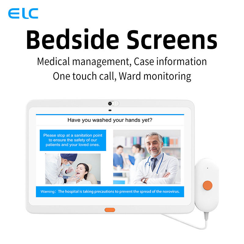 Android montado en la pared señalización de 13,3 de la puada Digitaces del hospital con el botón de la llamada