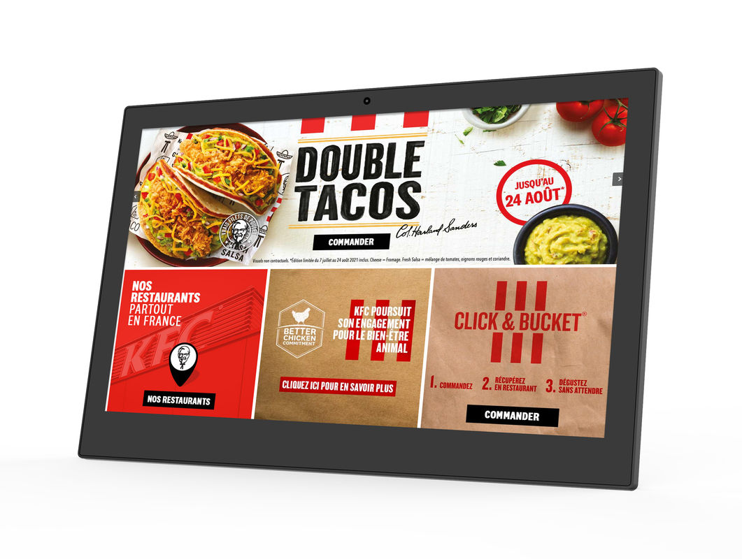tableta Android POE VESA WIFI del menú del restaurante de 250cd/m2 Digitaces