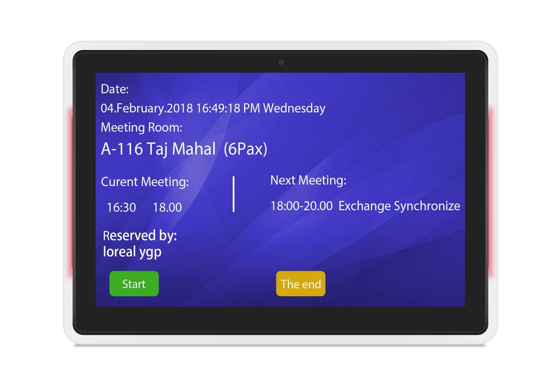 WA1012T 10,1 el panel del soporte RK3288 LCD IPS de la pared de la tableta de la exhibición de la sala de reunión de Android de la puada