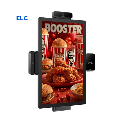 Máquina de pedidos de autoservicio de 15 pulgadas, señalización digital metálica, quiosco de pedidos para restaurantes, pantalla de cocina